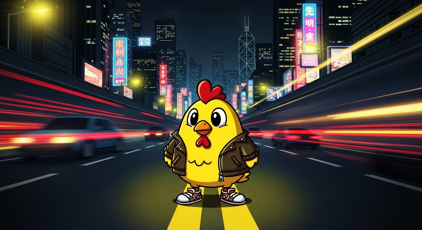 Chicken Road 2 game - chicken on night highway